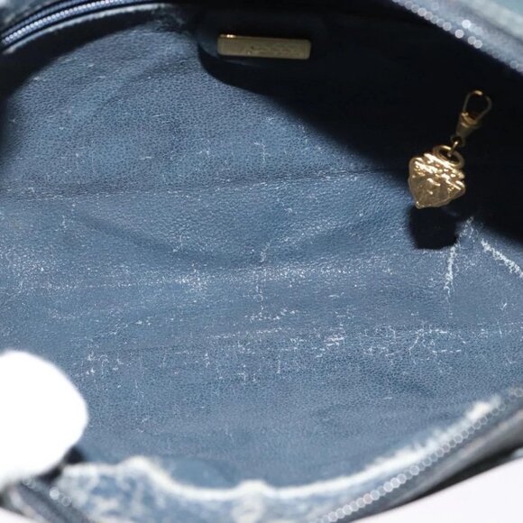 GUCCI GG Supreme Sherry Line Shoulder Bag PVC Navy Gold Auth - Picture 10 of 16